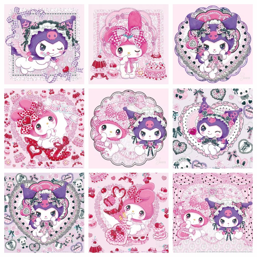 

2025 New Sanrio Cute Kulomi and Hello Kitty Diamond Painting Kit Cross Stitch Embroidery Mosaic Art Home Decor Kids Gift