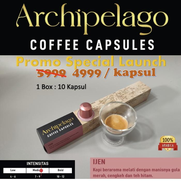 

Archipelago Archipresso Coffee Capsule Capsules Kopi Kapsul Nespresso Compatible - ARCHIE IJEN