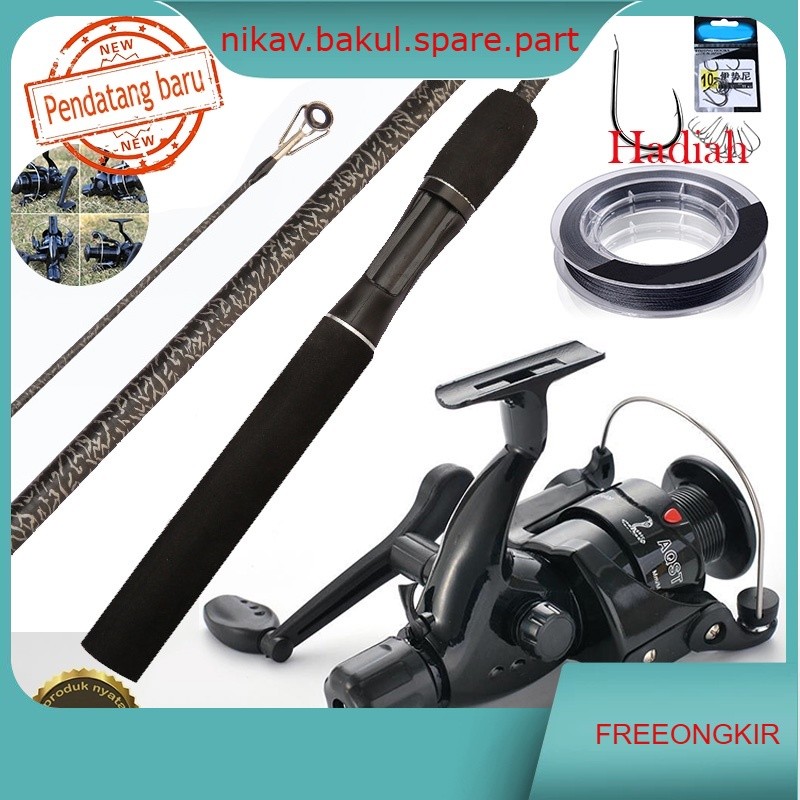 FISHING 1.65m/1.8m/2.1m  joran pancing UL/L/ML Spinning Fishing Rod 2 Sections and CB240 reel pancin