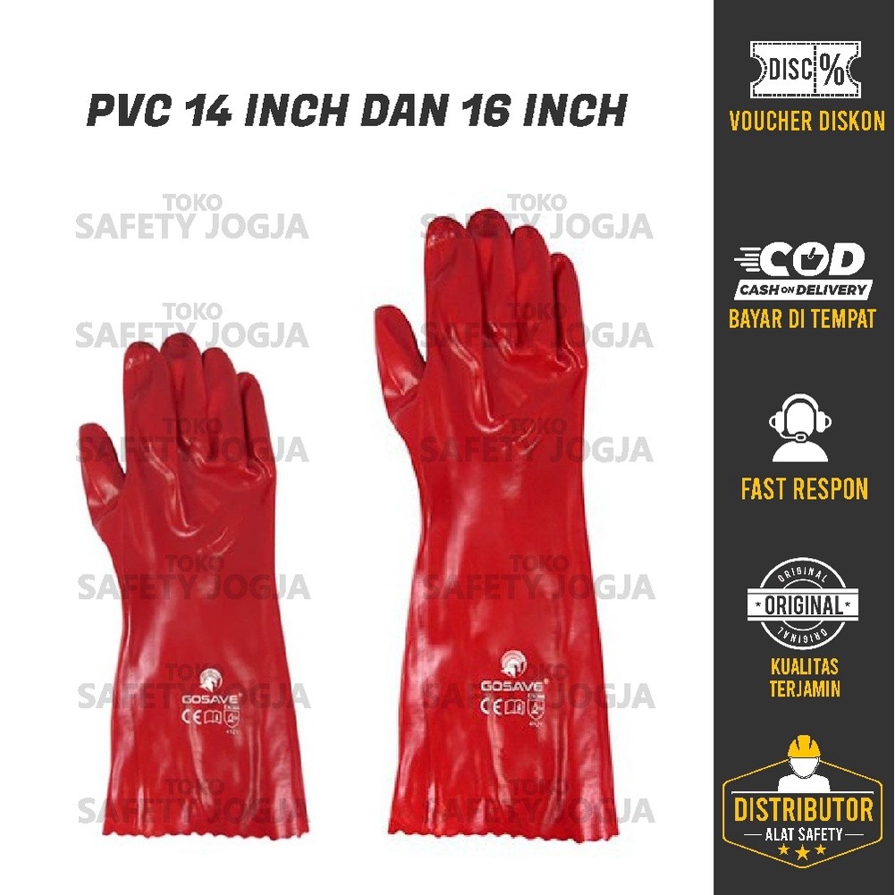 Sarung Tangan Chemical / Sarung Tangan  PVC  / Sarung Tangan Kimia GOSAVE