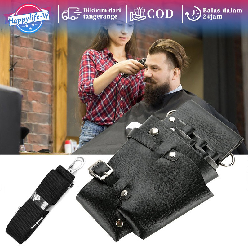 Tas Pinggang Gunting Rambut Paket Gunting Tas Gunting Kulit Asli Ikat Pinggang Gunting Salon Tas Gun
