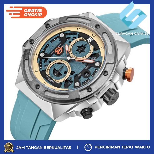 Jam Tangan Pria Sport T5 H 4046G Chronograph Free Logam Tanggal Aktif & Paper Bag - Bisa Bayar Ditem