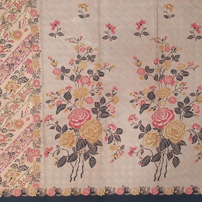 ✨LARIS✨ -Kain Batik Panjang Encim Bunga Bawahan Kebaya - Hitam