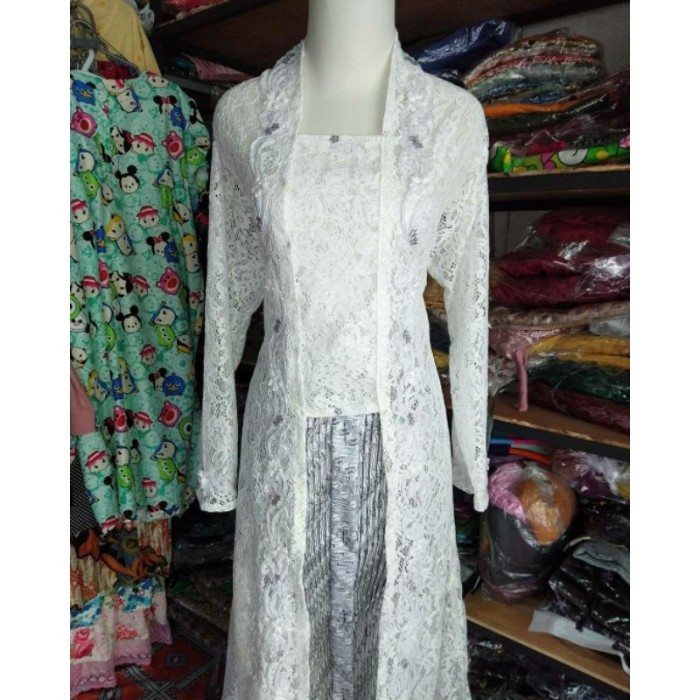 

✨LARIS✨ -kebaya akad brokat putih kutubaru panjang all varian ready