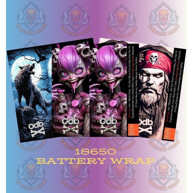 

- Stiker Skin Wrap Baterai 18650 Motif Random™ Series - Pelindung dan Penghias Baterai 18650 Untuk Segala Merek Baterai