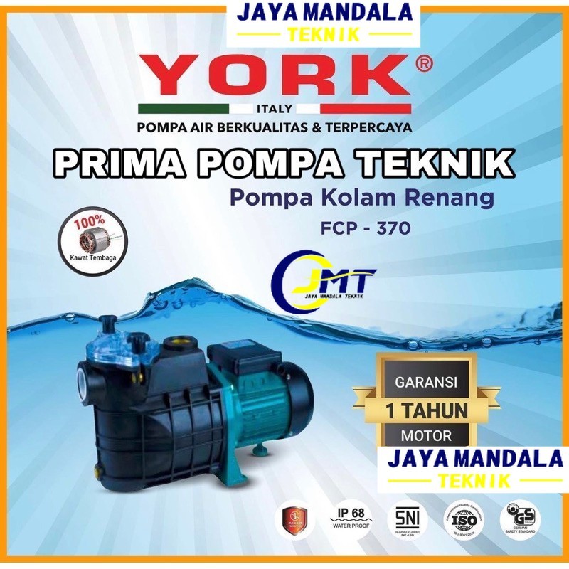 POMPA KOLAM RENANG 1/2 HP YORK ITALY POMPA SWIMING POOL YORK 0,5 Hp POMPA AIR YORK ITALY POOL TOP