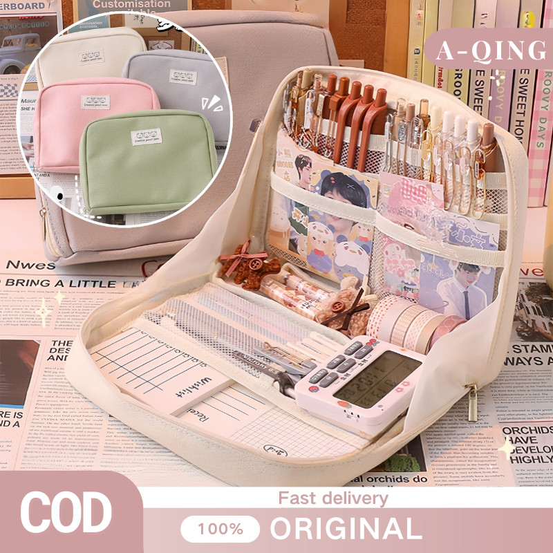 

12 LayerTempat Pensil Multifungsi / Tas Perlengkapan Kantor Dan Anak Sekolah / Tempat Pensil 12 Sekat Kotak Pensil Model Polos Bahan Kanvas Ukuran Jumbo Pouch Tempat Alat Tulis 90° Kapasitas Besar