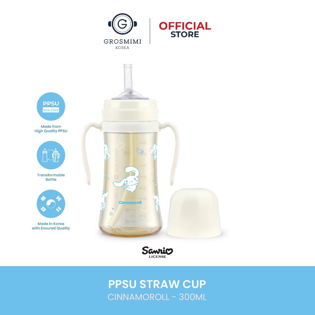 Grosmimi PPSU Straw Cup 300ml Cinnamoroll