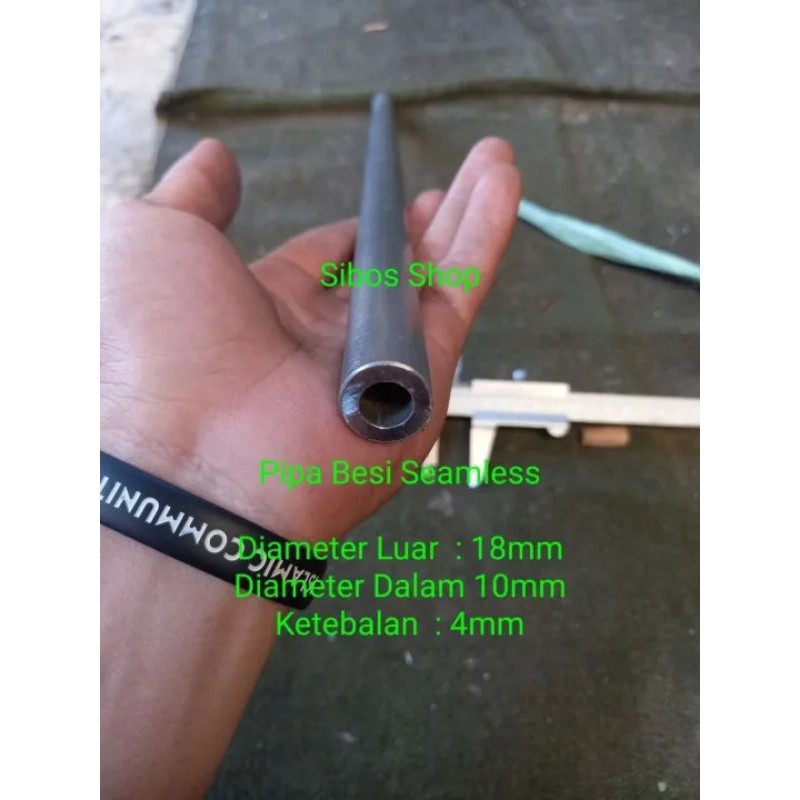 Pipa Besi Seamless Od 18mm Id 10mm Tebal 4mm Panjang 20cm sampai 100cm