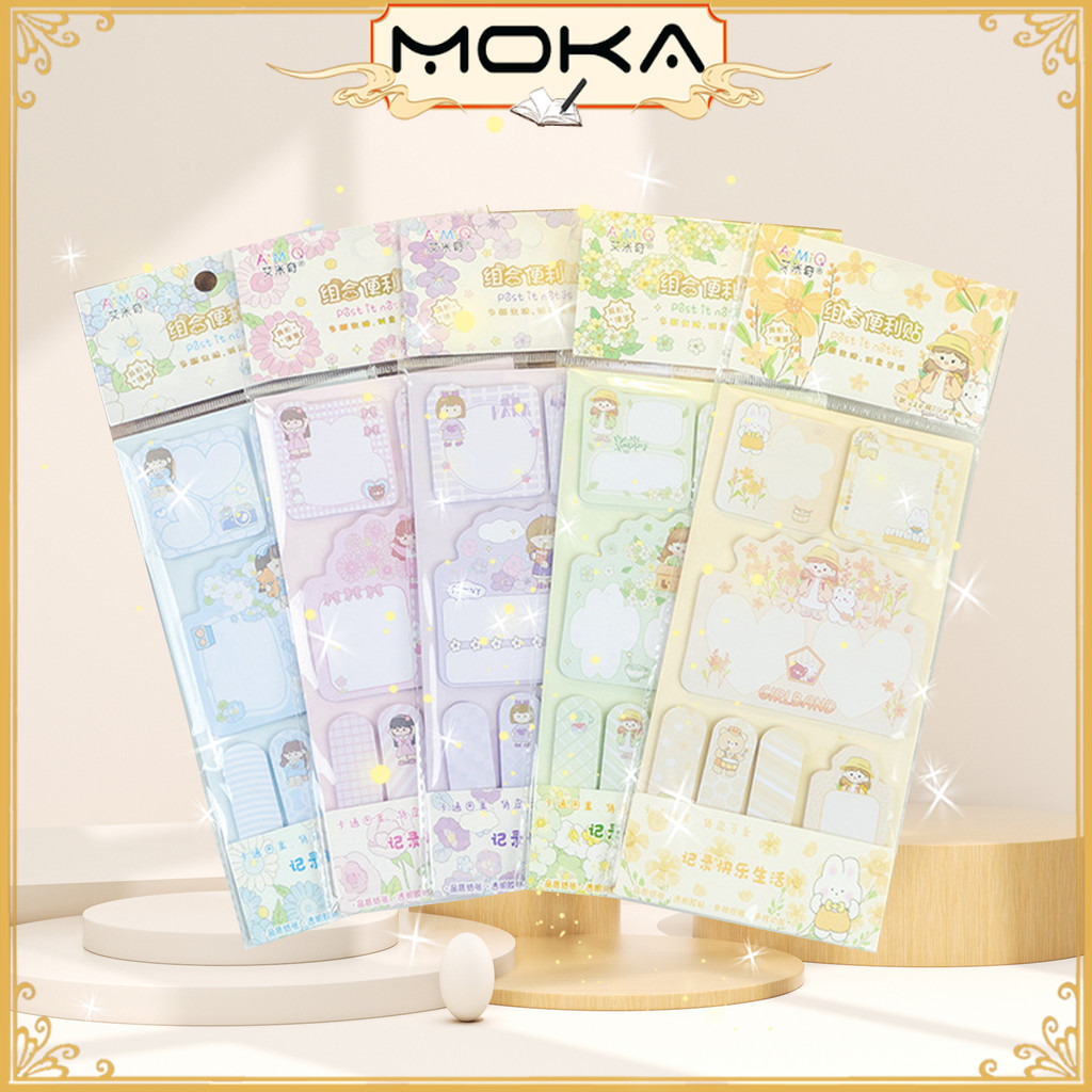 

MOKA STICKY NOTES DAN BOOKMARK PENANDA BUKU KAWAII / STICKY NOTES ISI 7 BENTUK BERBEDA KAWAII MKA91