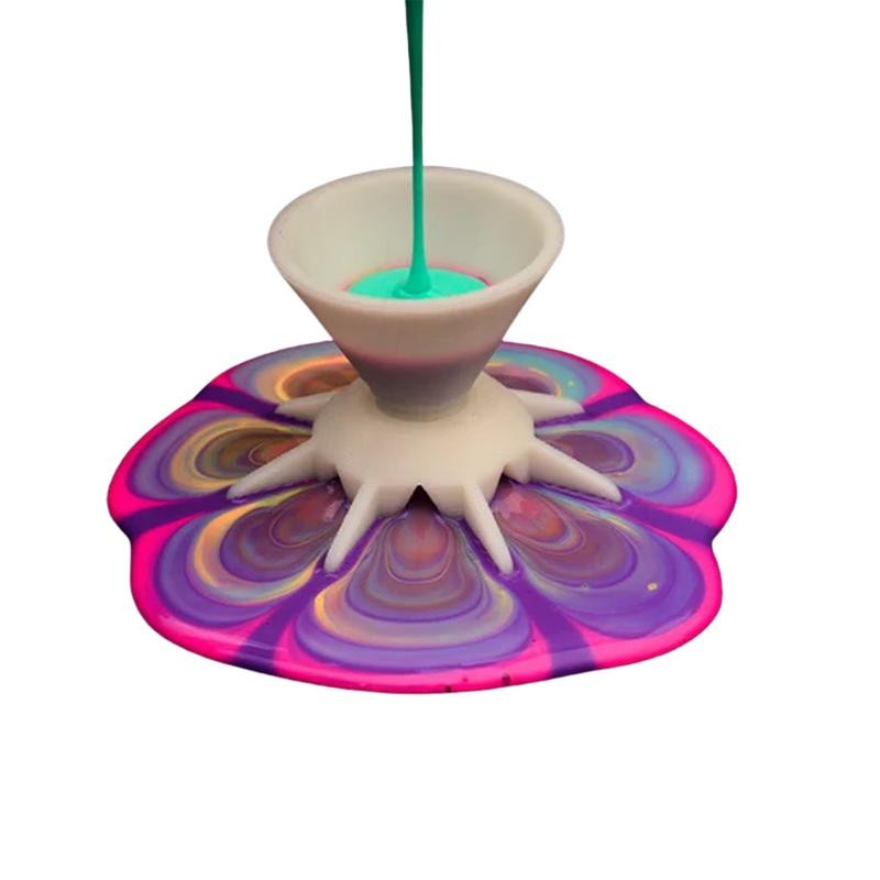

Resin Pouring Cups Funnel Split Cups For Acrylic Paint Pouring DIY Making Pour Painting Supplies Flower Pattern Reusable Pouring