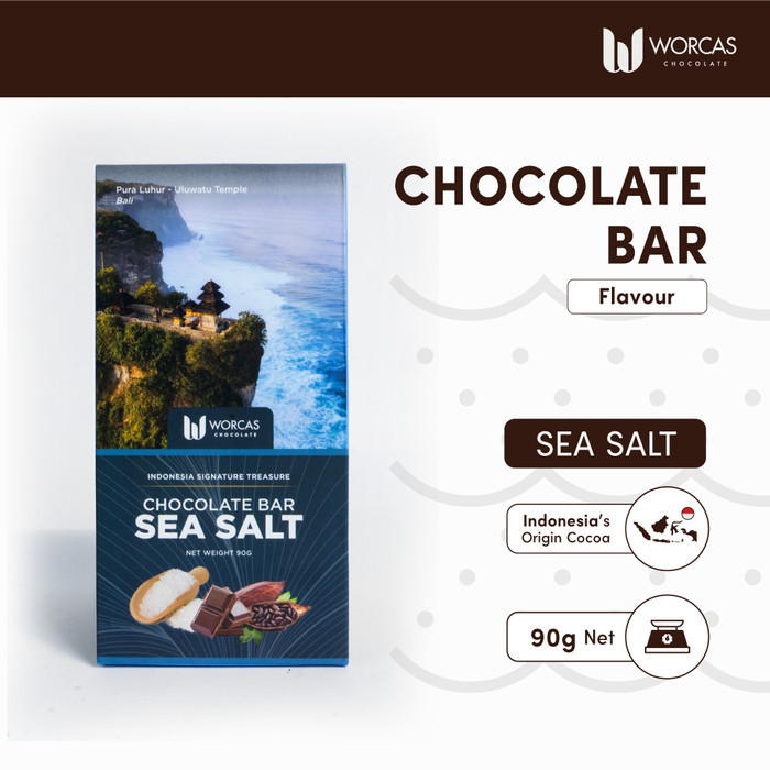 

Worcas Chocolate Bar Flavoured Dark Chocolate Sea Salt - 90g