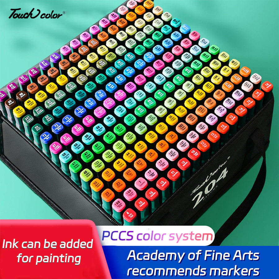 

12/24/36/48/60/80 Colores Markers Brush Pens Set Painting Drawing Highlighter School Art Supplies for Artist Korean Stationery
