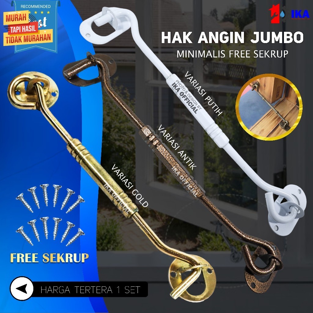 Hak angin / cantolan jendela 8 inch bulat model stainless tebal / pena