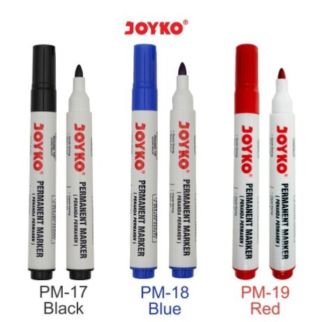 

( StaWorld / DAPAT 1 SPIDOL ) Spidol Permanent Permanen JOYKO Marker Warna Hitam Biru Merah