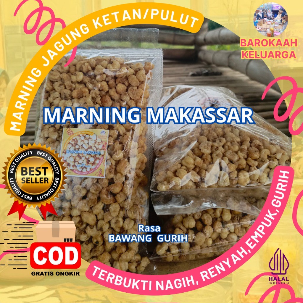 

Marning makaroni jagung ketqn 1/4kg, 1/2 kg, 1kg Kiloan Murah Empuk Gurih Renyah / Marning Jagung Sultan / Marneng Jagung Marning