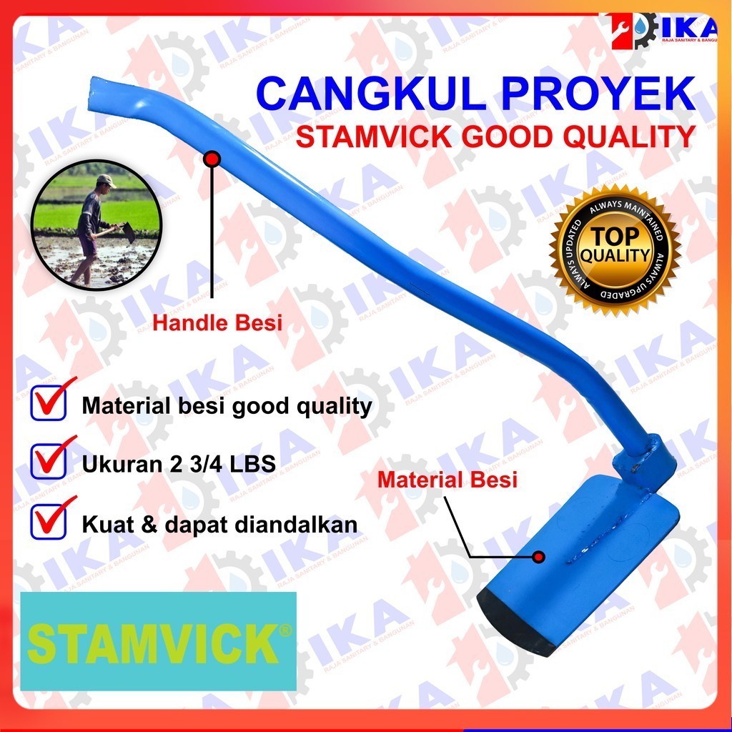 Stamvick Pacul Cangkul Gagang Besi Panjang Cangkul Sawah Cangkul Tanah Murah Bagus Berkualitas