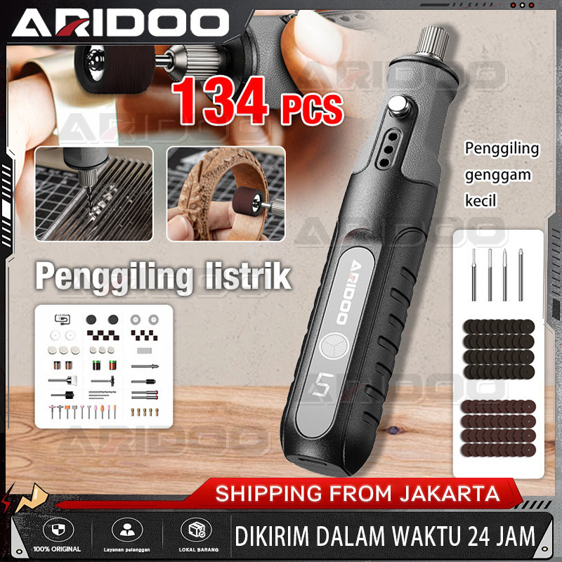 134pcs Bor Mini 12V DC 18000 RPM Mini Drill Electric Engraver Grinder Gerinda Electrik Listrik / Ala