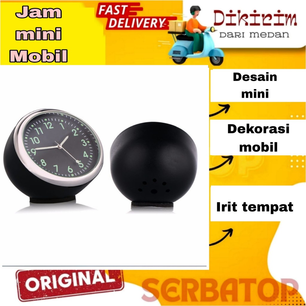 Dekorasi Mobil Jam Mini Quartz Clock Luminous Jam Mini Hiasan Mobil