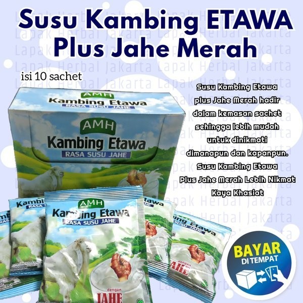 

Susu Kambing Etawa AMH Plus Jahe Merah / AMH Full Cream ory ISI 10SACHET 1BOX| GRADE A SACHET ORI