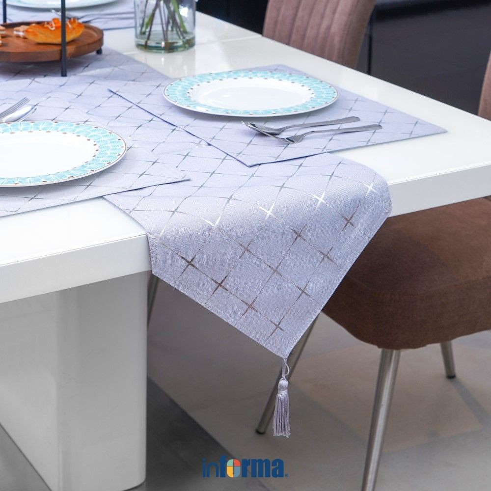 Informa Table Runner Set 5 pcs Foil Print 063 Taplak Meja Tengah Serbaguna Dekorasi Ruang Makan Ruan