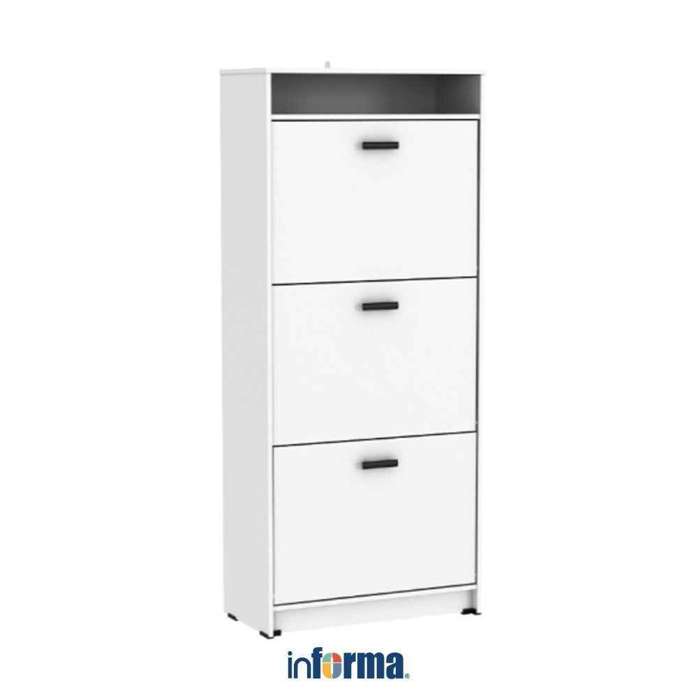 Informa Pexio Kabinet Sepatu 3 Pintu - Putih Organizer Sandal Dan Lemari Serbaguna Tempat Penyimpana