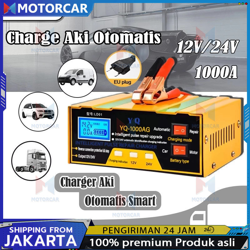 Charger Aki 12V/24V 6-105AH Smart Battery Charger Mobil Motor/Case Aki Mobil/Case Aki Motor/Cas Aki/