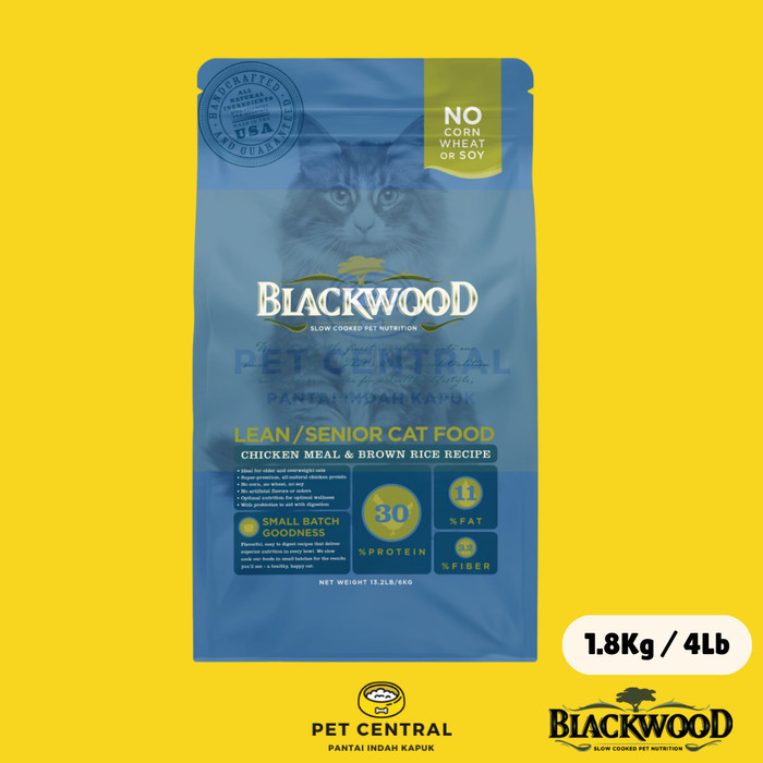 BLACKWOOD Lean Senior Cat Food 1.8KG / 4lb - Makanan Kucing Senior
