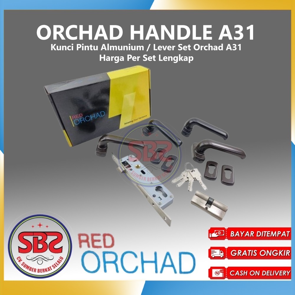 ORCHAD A31 - Kunci Pintu Aluminium Orchad A31 - Lever Set Orchad A31 / Kunci Pintu Almuni Orchad A31