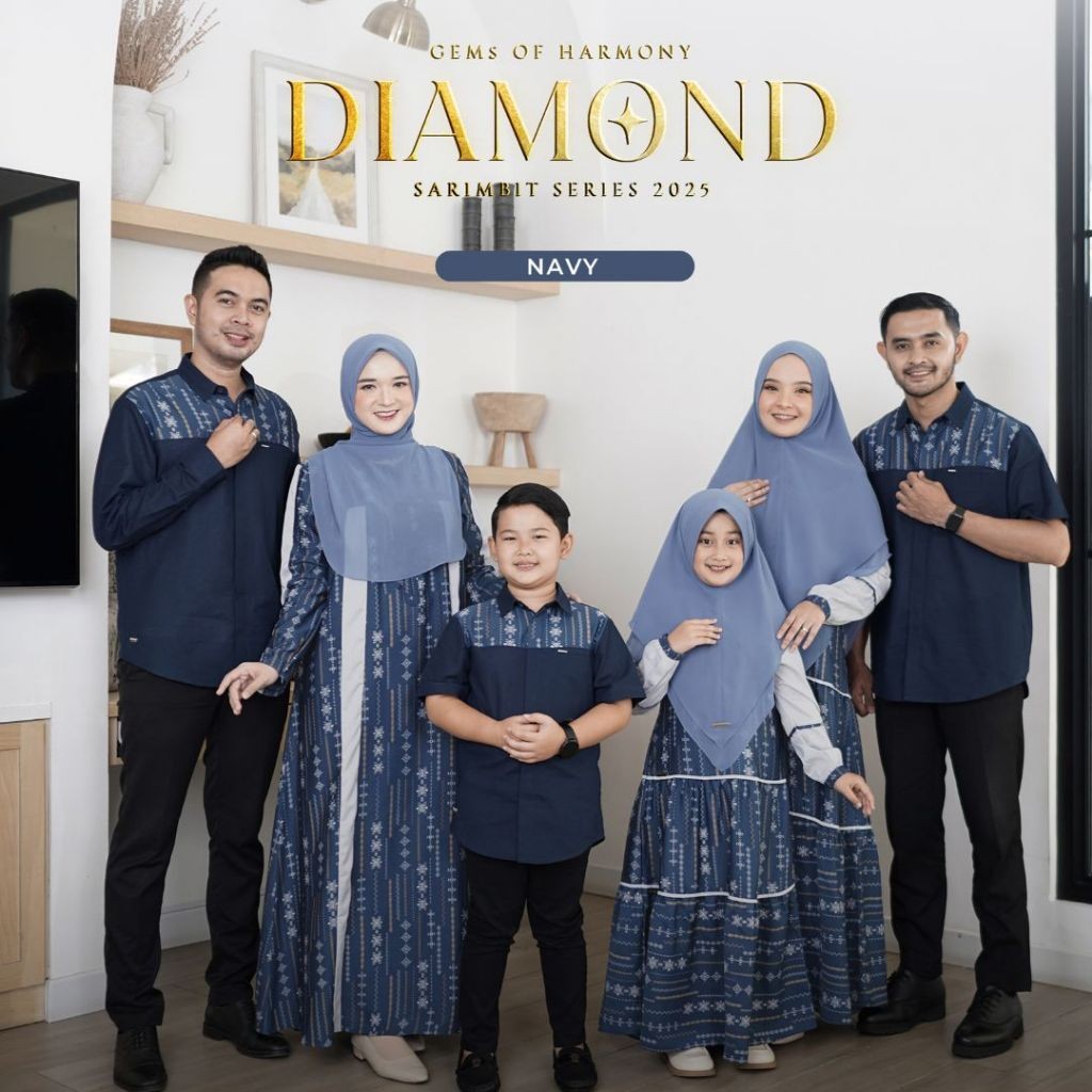 SARIMBIT KELUARGA 2025 DIAMOND SERIES - NAVY - Family Set Lebaran / Sarimbit Keluarga / Baju Couple 