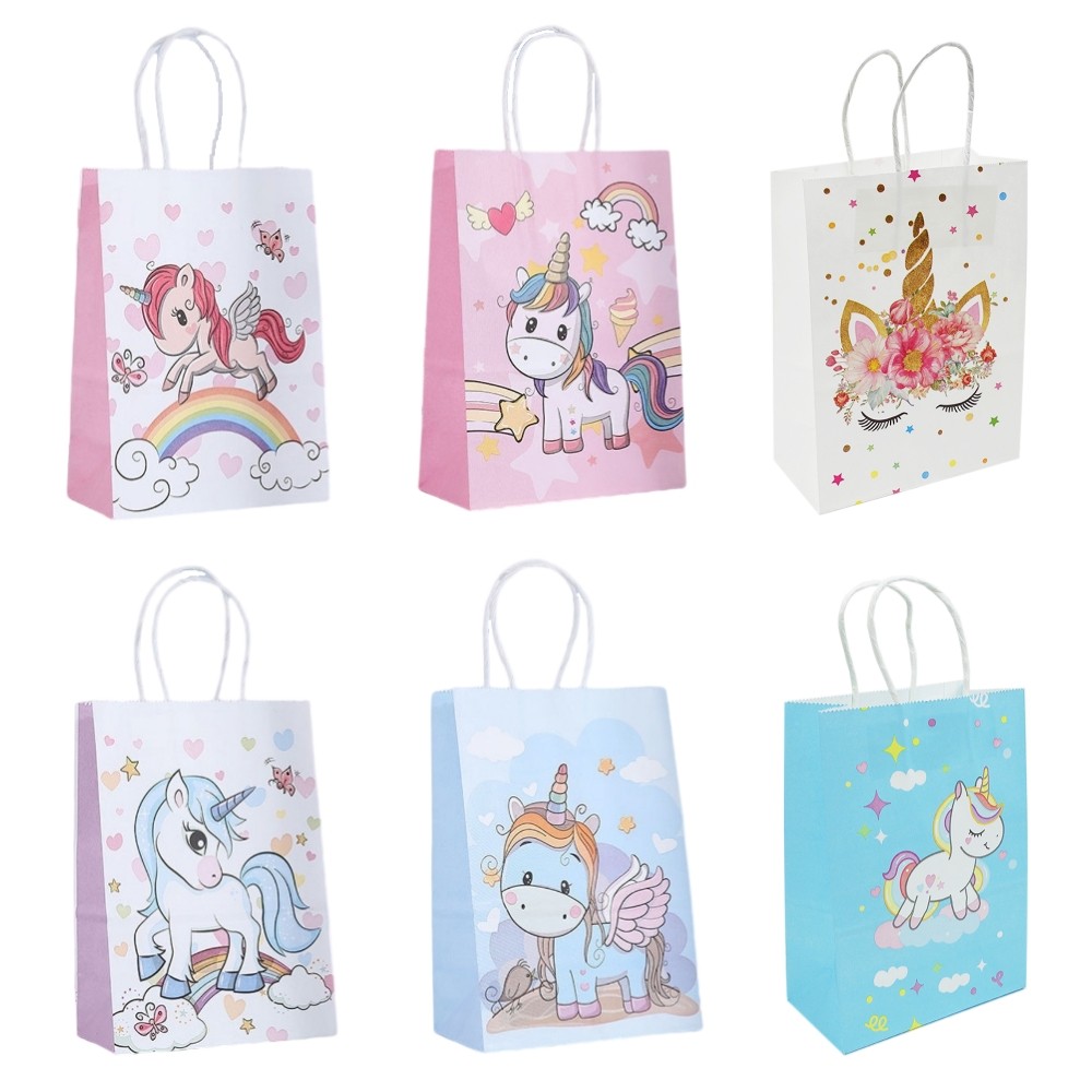 

Unicorn Kraft Paper Gift Bag Pouch Chocolate Candy Packaging Bags for Cookie Unicorn Birthday Party Decorations Kids Baby Shower