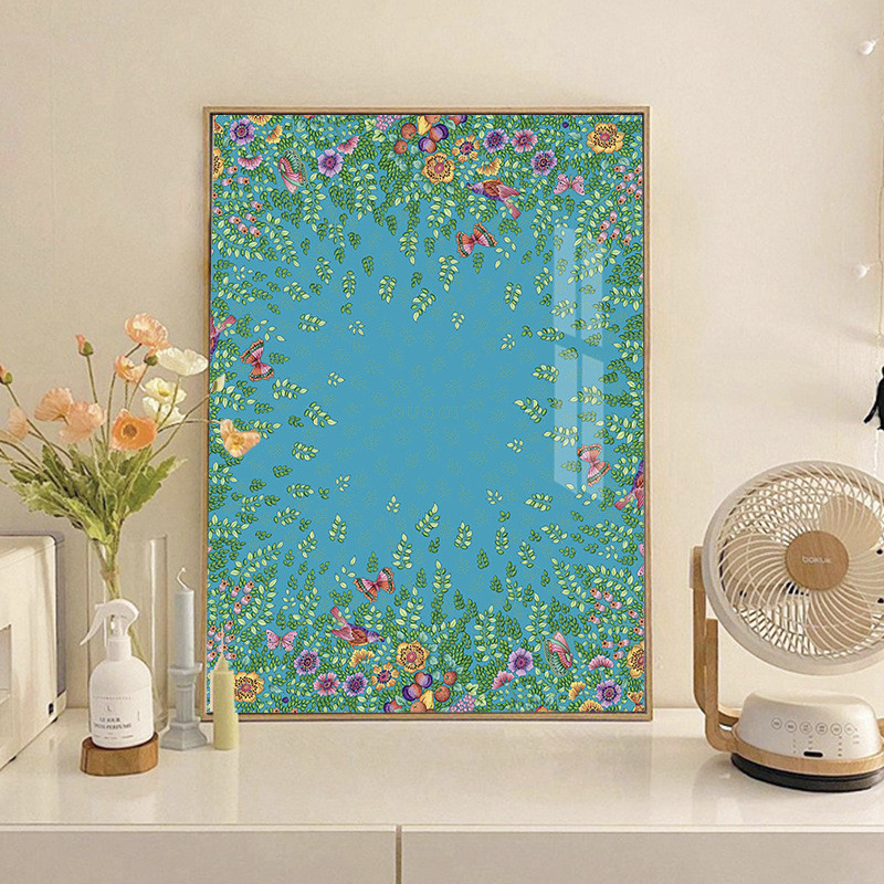 

YN100- High Quality Cross Embroidery Nordic Style Elegant Flower Bedroom and Study Hanging Decoration Painting