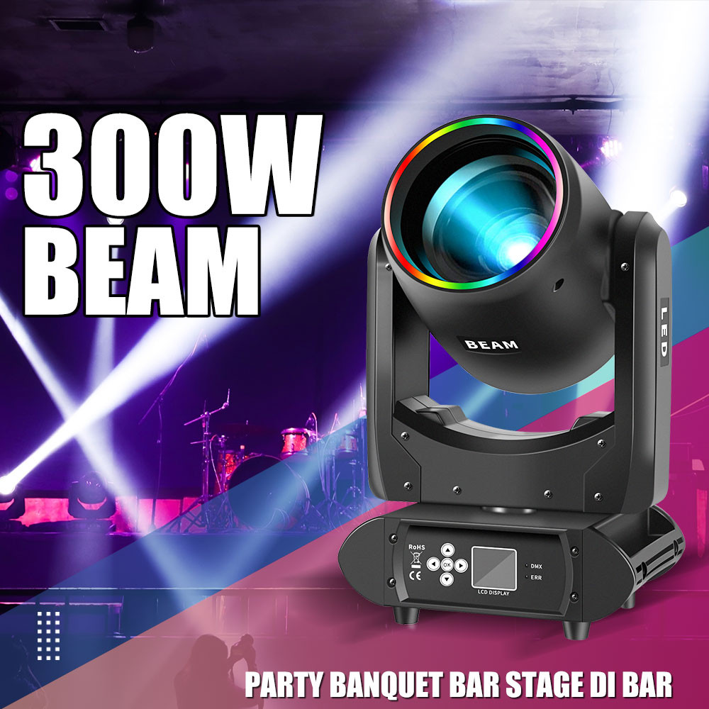 300W LED Beam Moving Head Lighting With Dmx Control Professional Stage lights For Dj Disco Party Nig