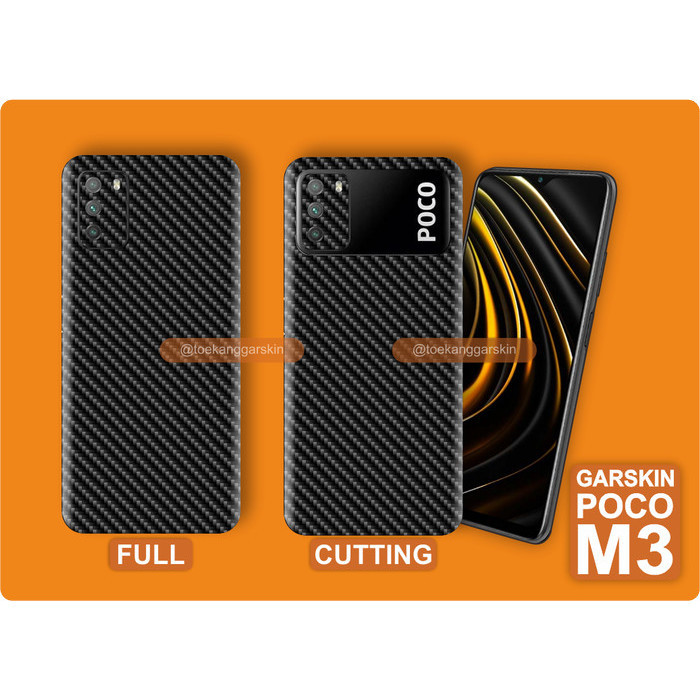 COD PROMO GARSKIN POCO M3 CARBON HITAM FULL BODY