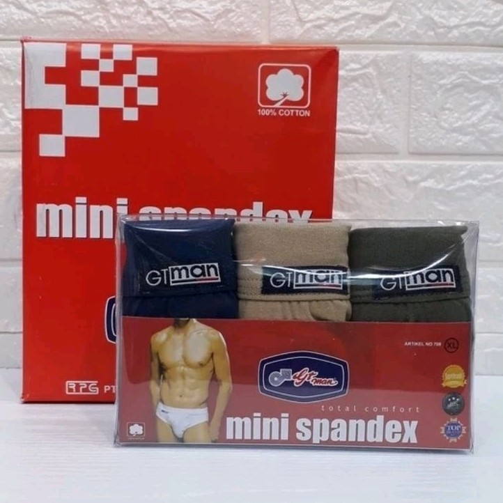 1 box isi 3 pcs ...CD PRIA GT MAN MINI SPANDEX 708