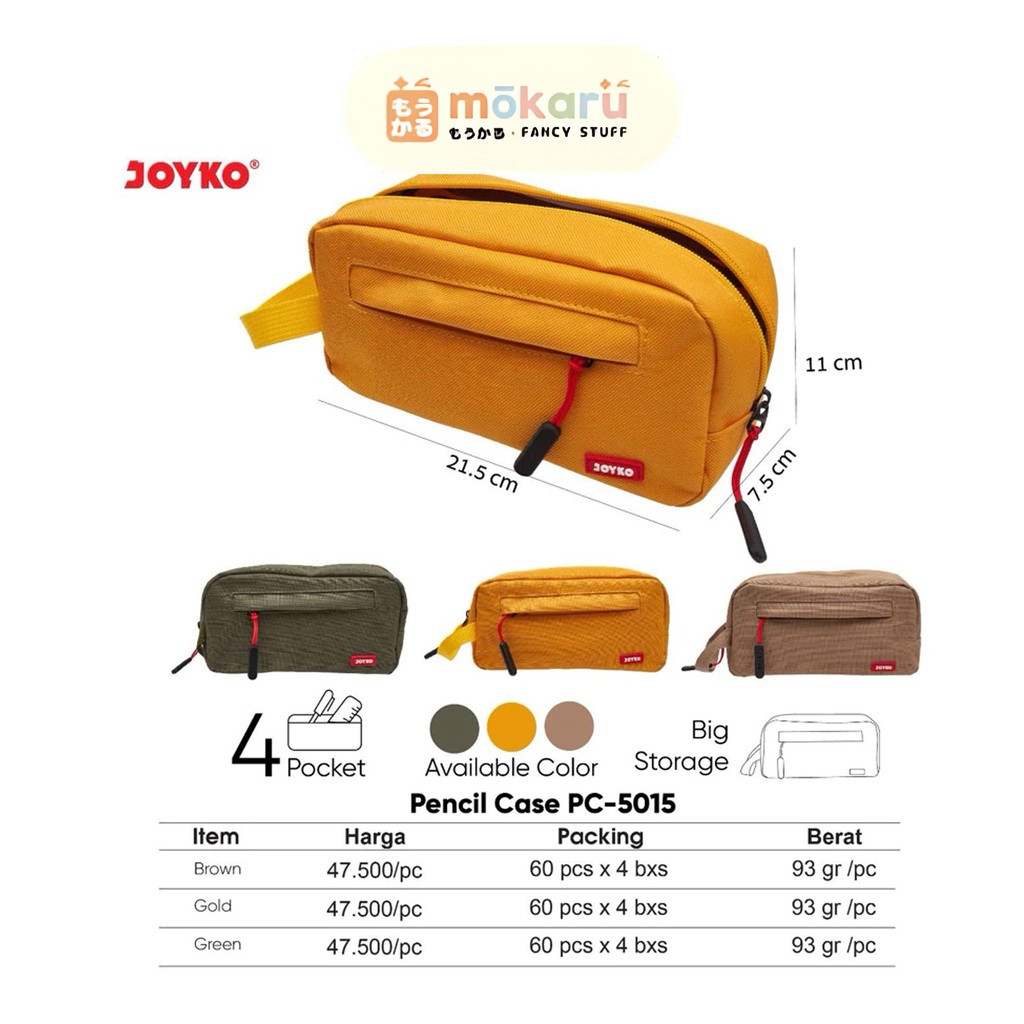 

Joyko Pencil Case PC-5015 Kotak Tempat Pensil Big Storage Bahan Kain Berkualitas