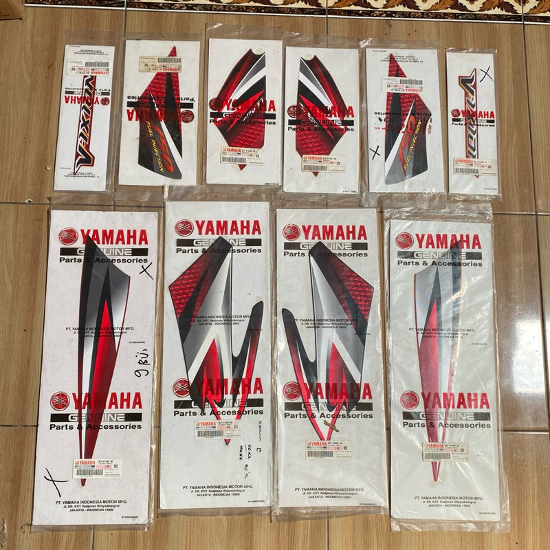 strip striping Lis grapik stiker decal full set Yamaha Vixion 2007 old original YGP warna merah