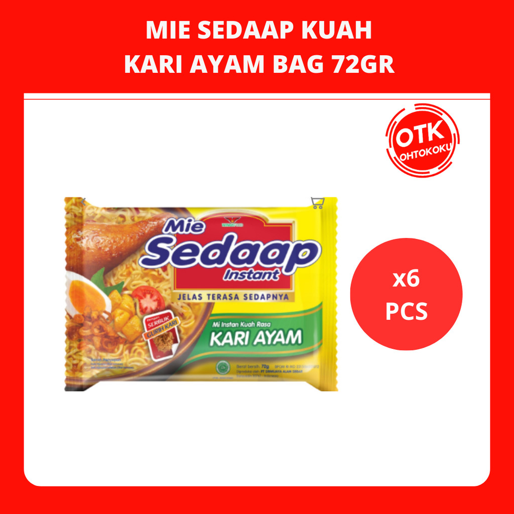 

SEDAAP Mie Instan Kuah Kari Ayam 72 GR X 6 Bag