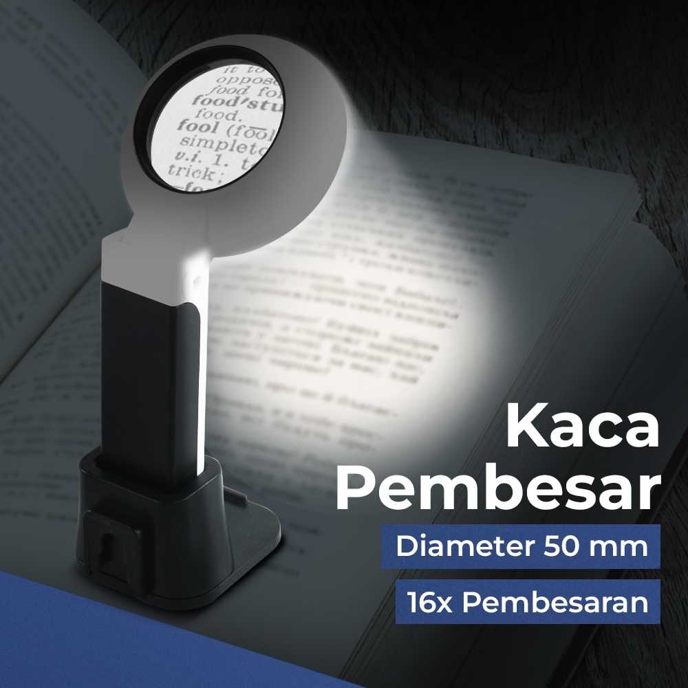 

NOF Kaca Pembesar Magnifying Lup with 12 LED 50mm 16X - TH-7020A