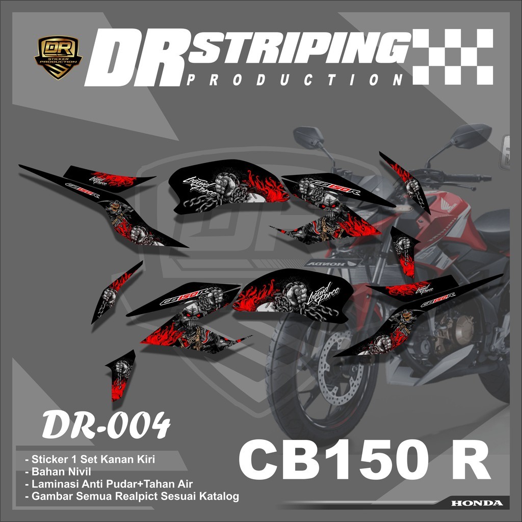 101   Striping CB 150R New 2017 - Striping Honda CB150R New Desain Skull- Sticker Striping CB150R