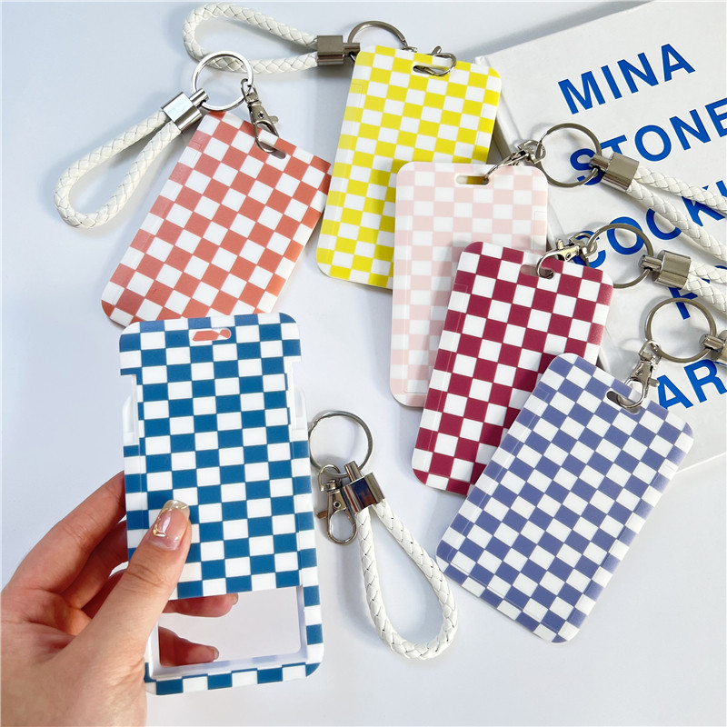 

ID CARD Kartun Korea Macaron Warna Solid Pola Kotak-kotak Lucu Kawaii Terintegrasi Gantungan Kunci Penutup Pelindung Kartu Bank Penutup Pelindung Kartu ID Penutup Pelindung Kartu Bus