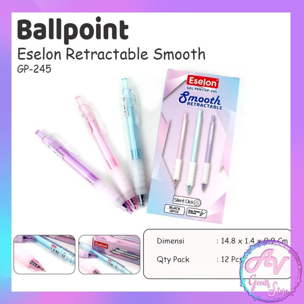

1Pcs Ballpoint Cetek 0.5mm Smooth ES GP245 / 1Pulpen Cetek Office Murah
