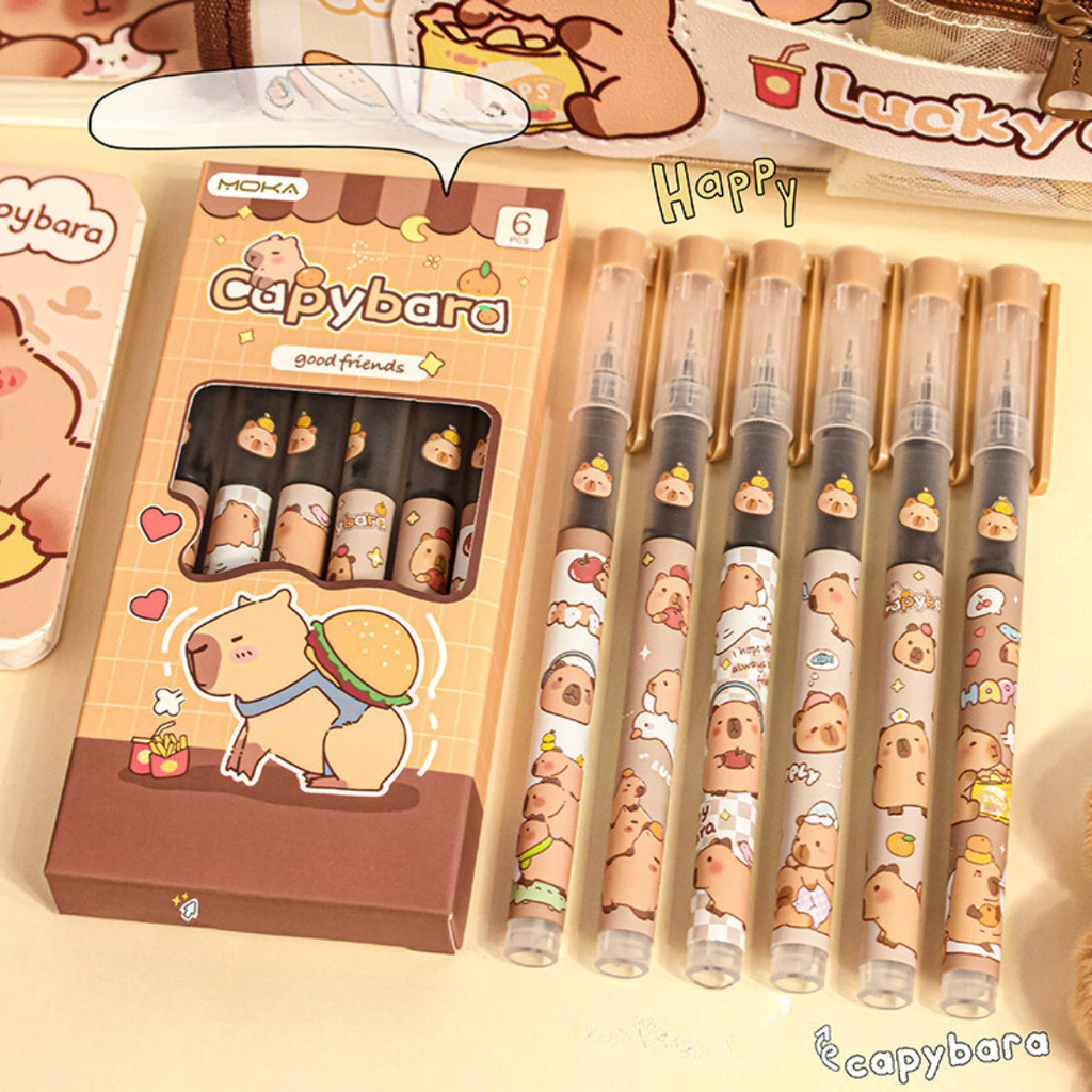 

[doodledreams] Pulpen Gel Karakter Capybarra / Pen Tinta Hitam / Bolpen Tinta Lucu / Alat Tulis Sekolah