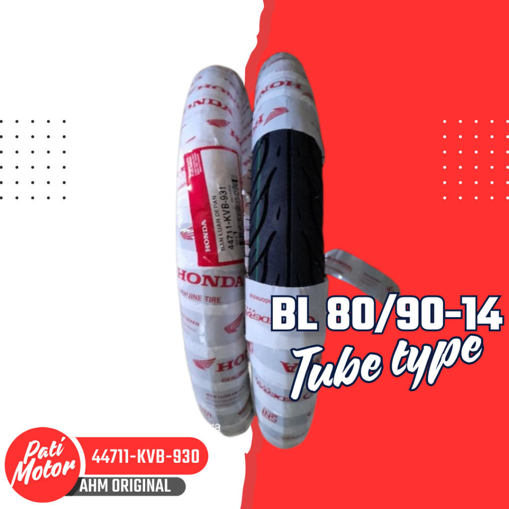 Ban luar federal Ahm N2 PATI MOTOR BAN LUAR 80/90-14 KVB AHM 44711KVB931 FEDERAL AHM NON TUBLES BAN 