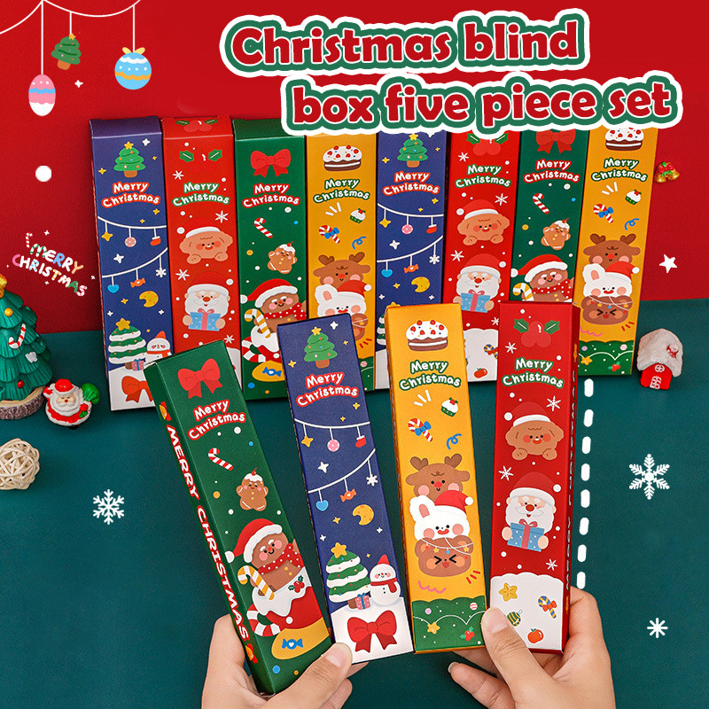 

1Set Cute Cartoon Santa Claus Snowman Elk Christmas Stationery Set Creative Fashion Drawing Tools Student Stationery Gifts