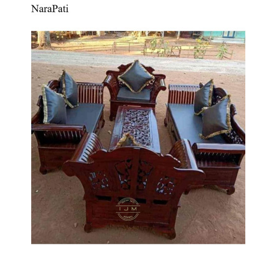 kursi meja tamu model madura ukir keong kayu jati solid mewah kokoh - warna + busa SF14