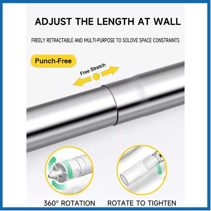 .Marine Tiang gorden fleksibel/ Tiang jemuran / tiang serbaguna kamar mandi toilet dapur jendela gor