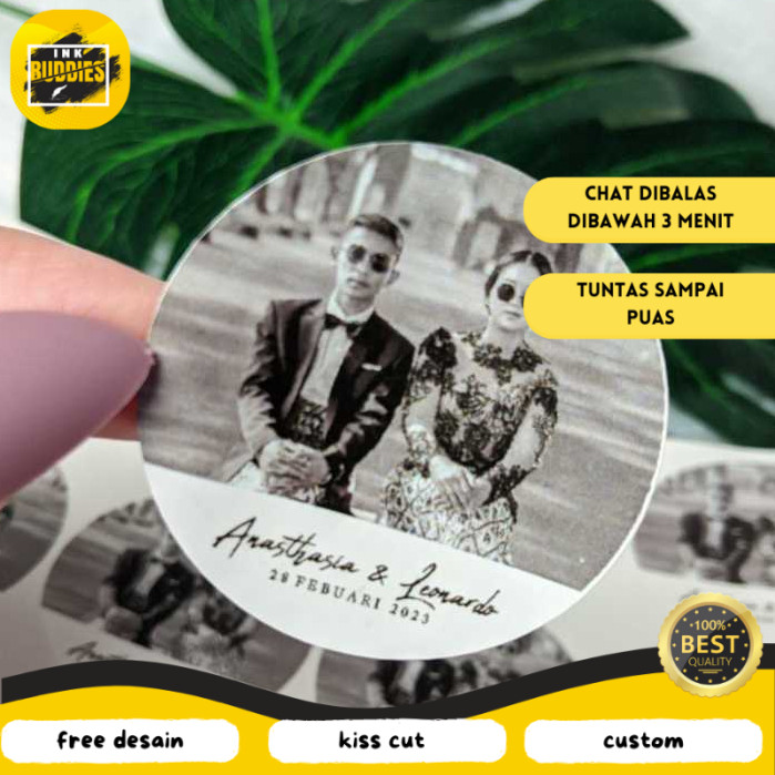 

INB 2-4 Stiker Wedding Souvenir Sticker Custom Ucapan Nikah Acara Pernikahan Free Desain