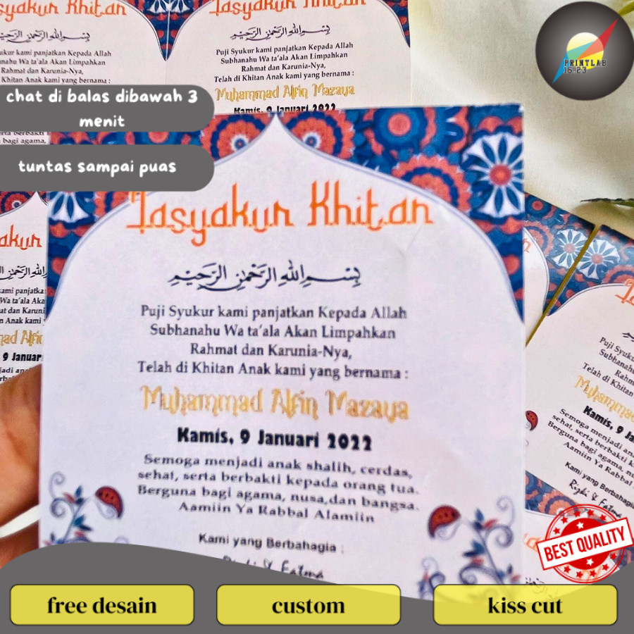 

PrintLab 2-6 STIKER TASYAKURAN KHITAN / SYUKURAN KHITAN / WALIMATUL KHITAN STICKER BAHAN CHROMO