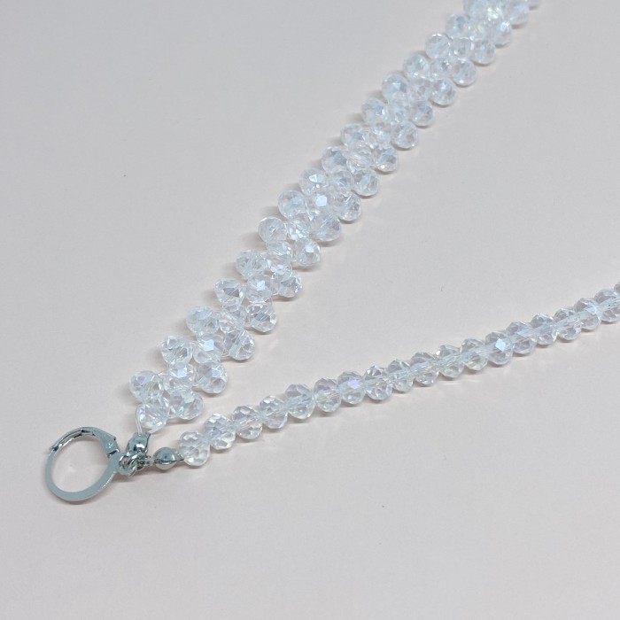 NEW -Strap mask tali masker hijab connector mutiara swarovski 2in1 - Kristal